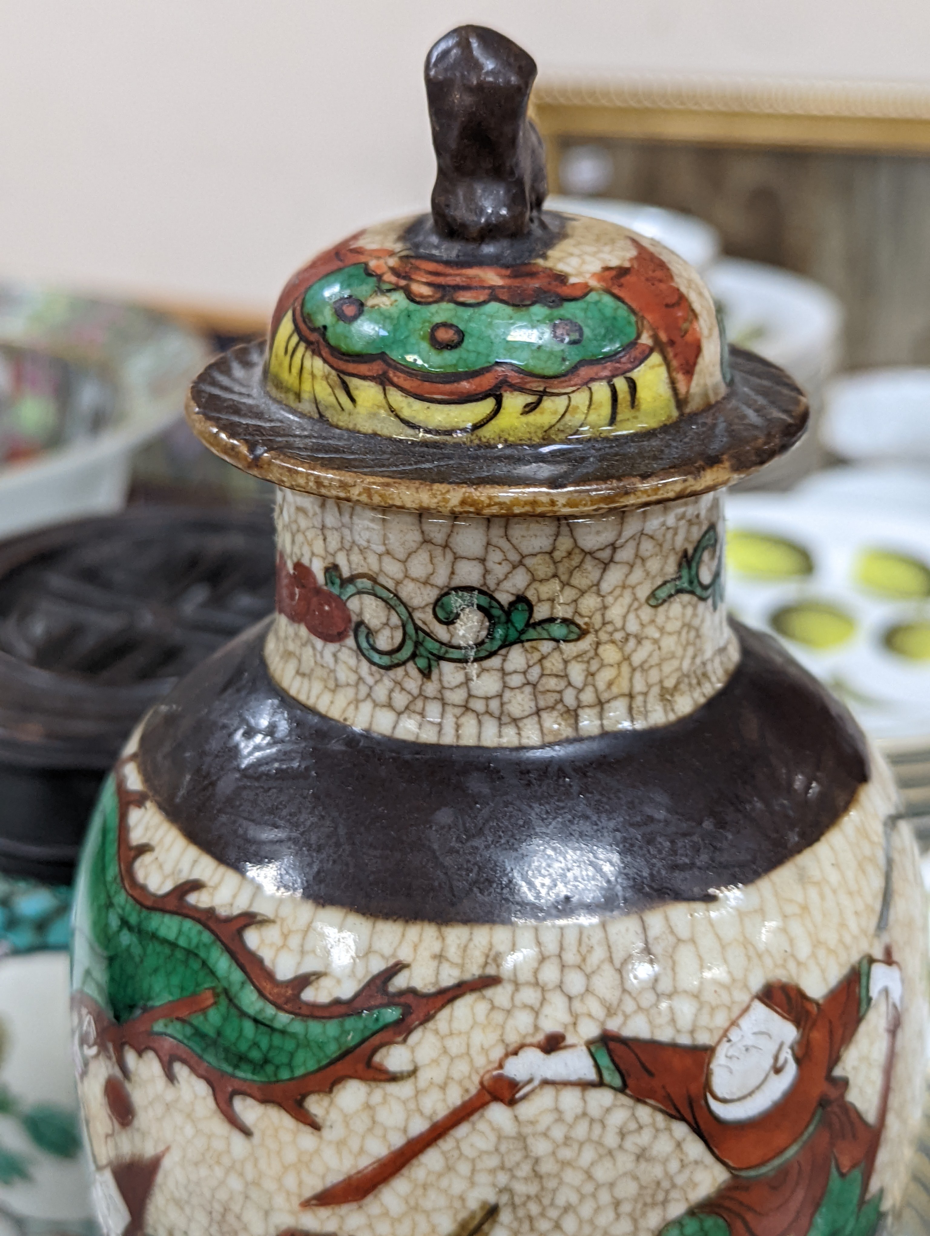 Two 19th century Chinese jars and a later doucai vase